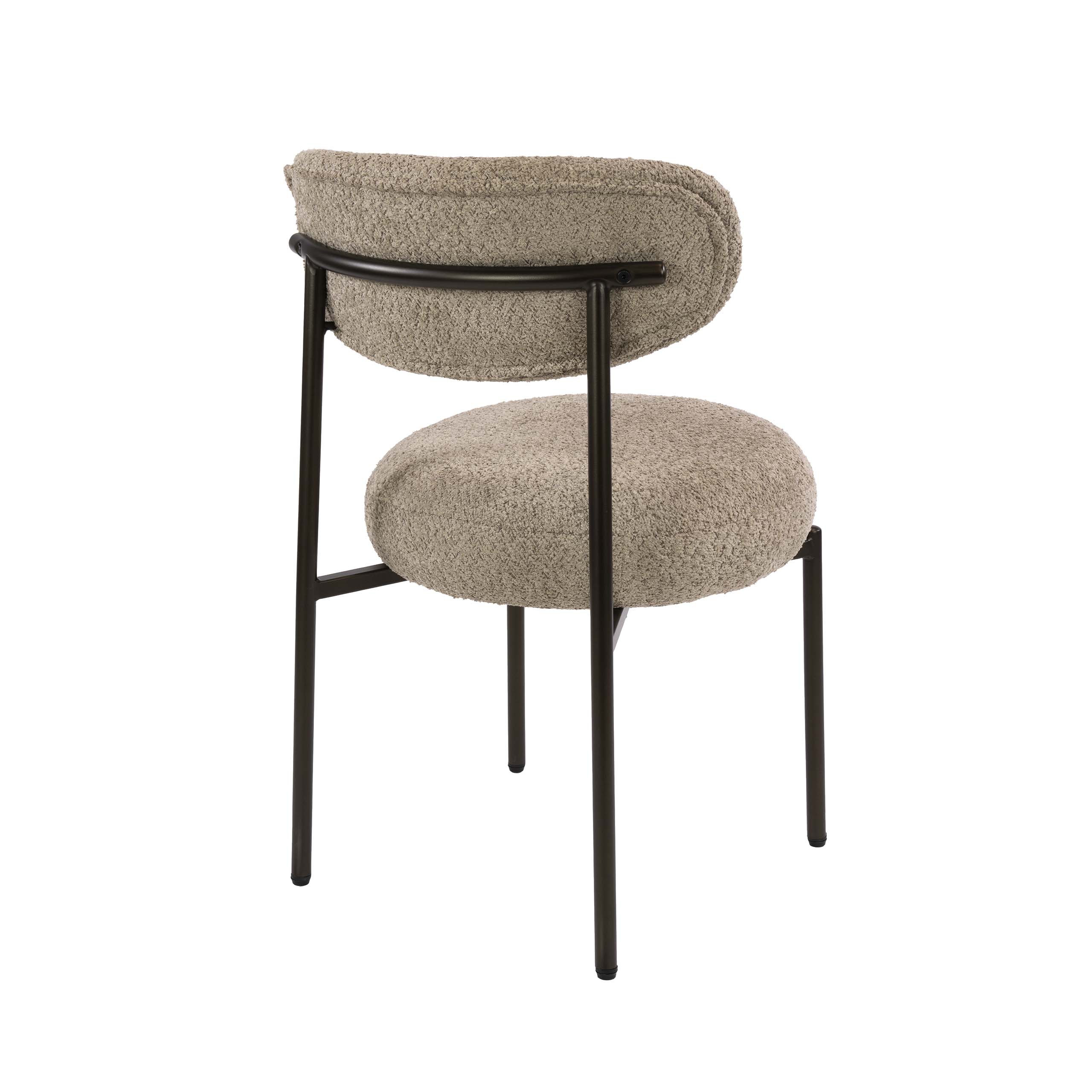 Esszimmerstuhl Esstischstuhl Round Bouclé Sand Metall Bronze