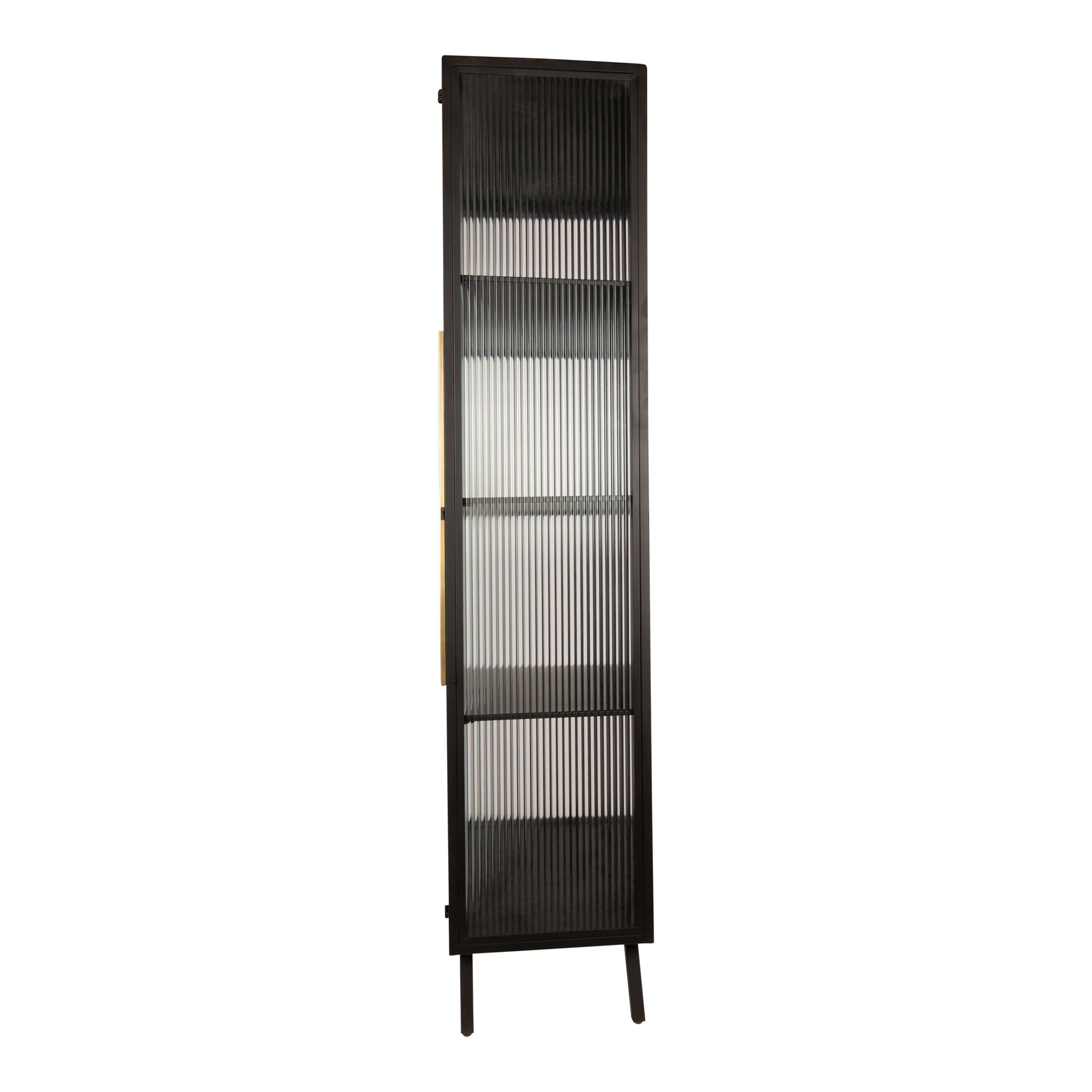 Industrial Vitrine Caeleen Metall mit geriffeltem Glas Industrial Vitrine Caeleen Metall mit geriffeltem Glas