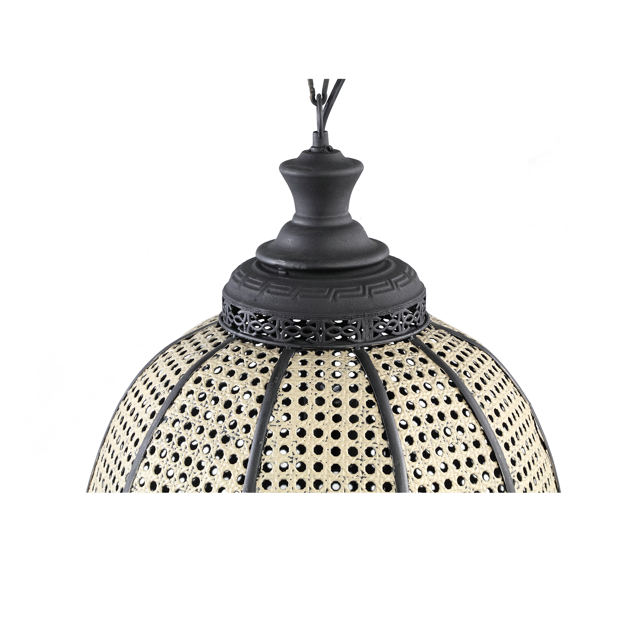 Rattan Hängelampe Wiener Geflecht Metall