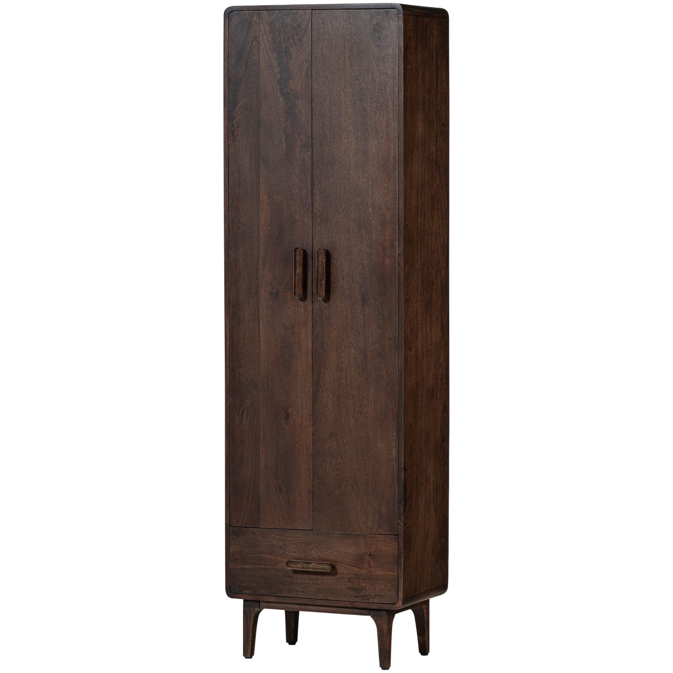 Retro Hochschrank Liya Mangoholz 2 Türen 1 Schublade