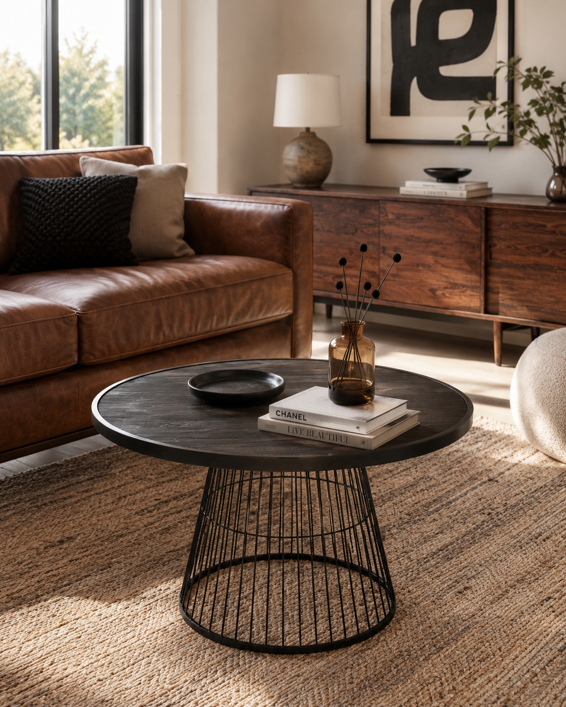 Beistelltisch Couchtisch Gabor Industrial Metall/Holz ⌀ 80