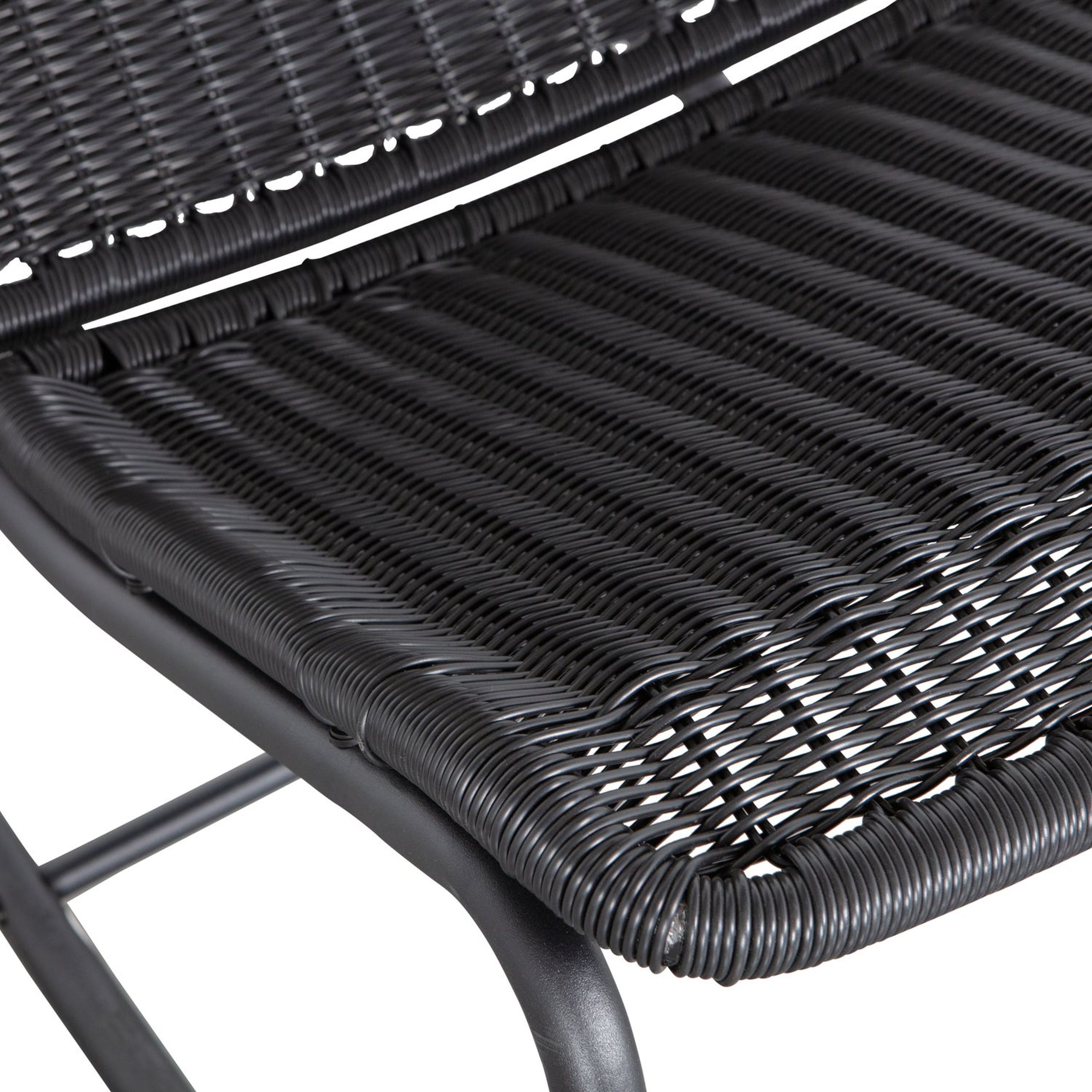Retro Schaukelstuhl Tom Outdoor Metallgestell Schwarz
