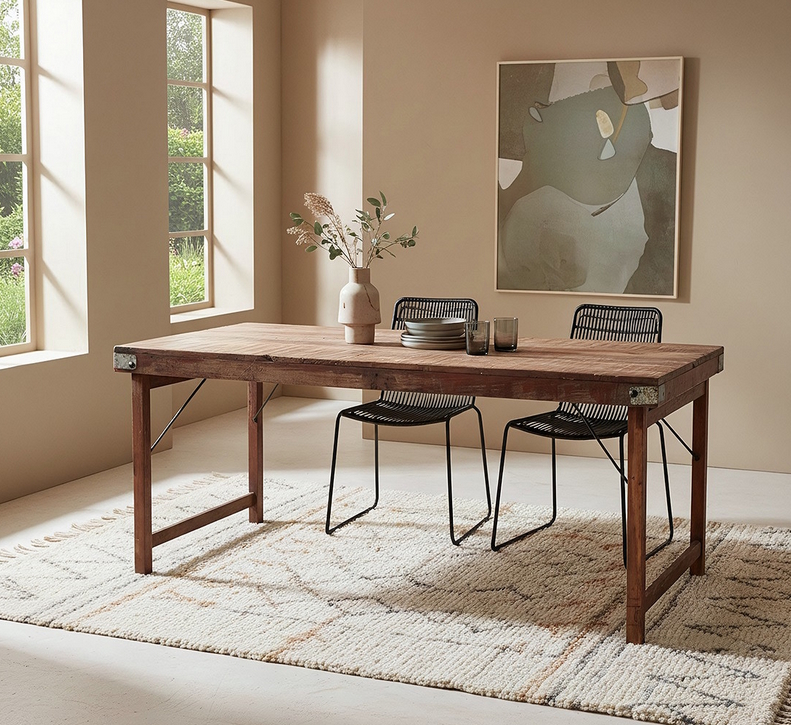 Esstisch Outdoortisch 165/70 Markttisch Vintage Klapptisch Braun