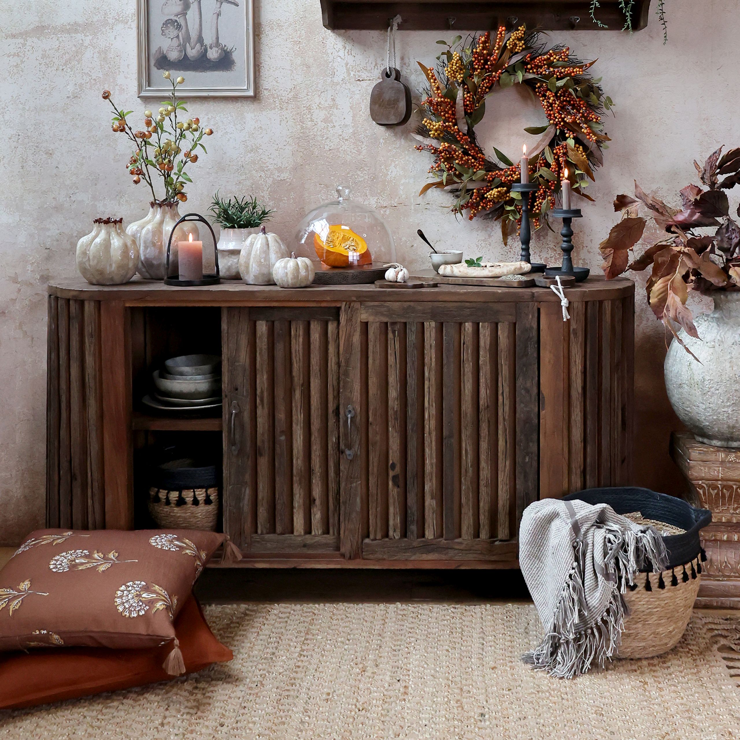 Vintage Sideboard Grimaud Rustic Wood Schiebetüren 