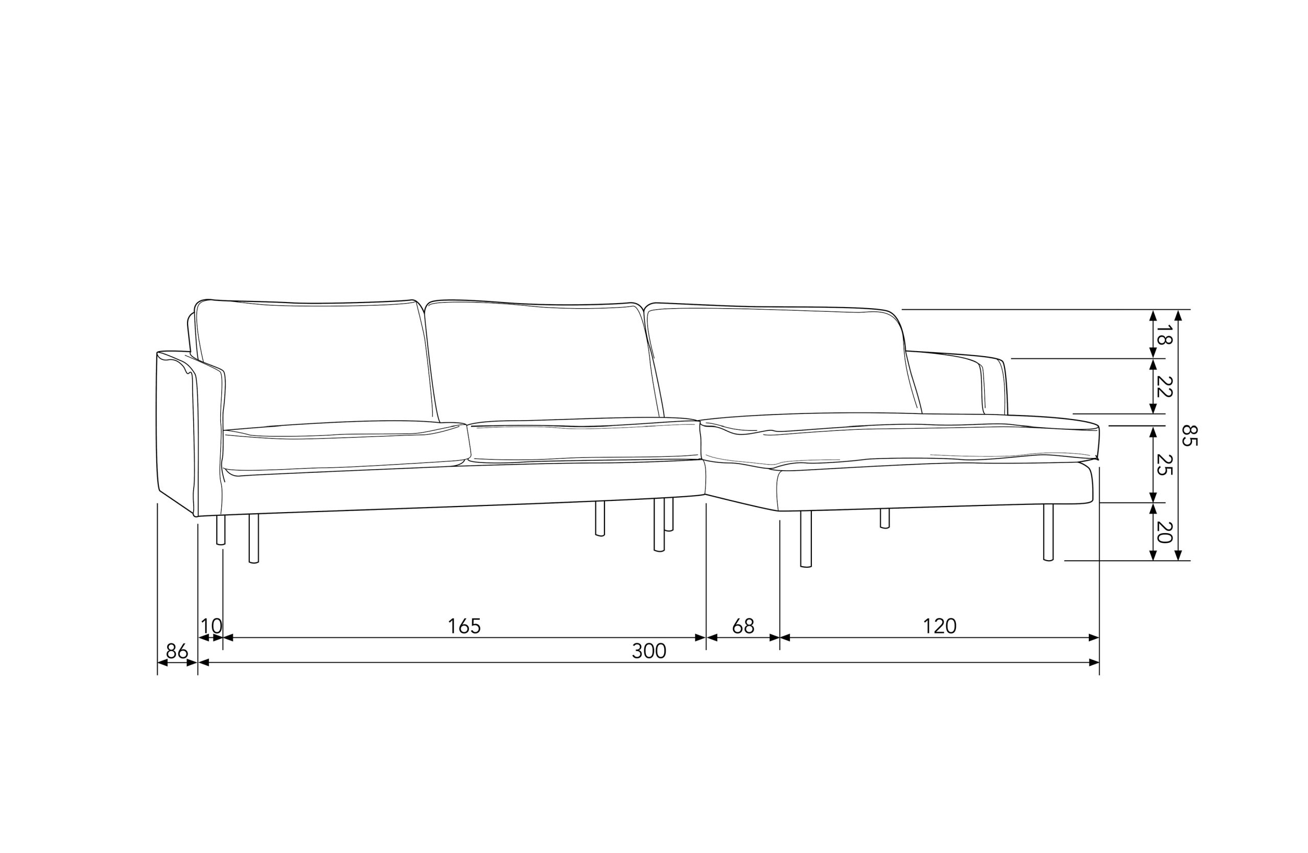 8714713166473_50 Retro Ecksofa Samt Rodeo 3-Sitzer Rechts oder Links 300/160 Pistazie Rechts