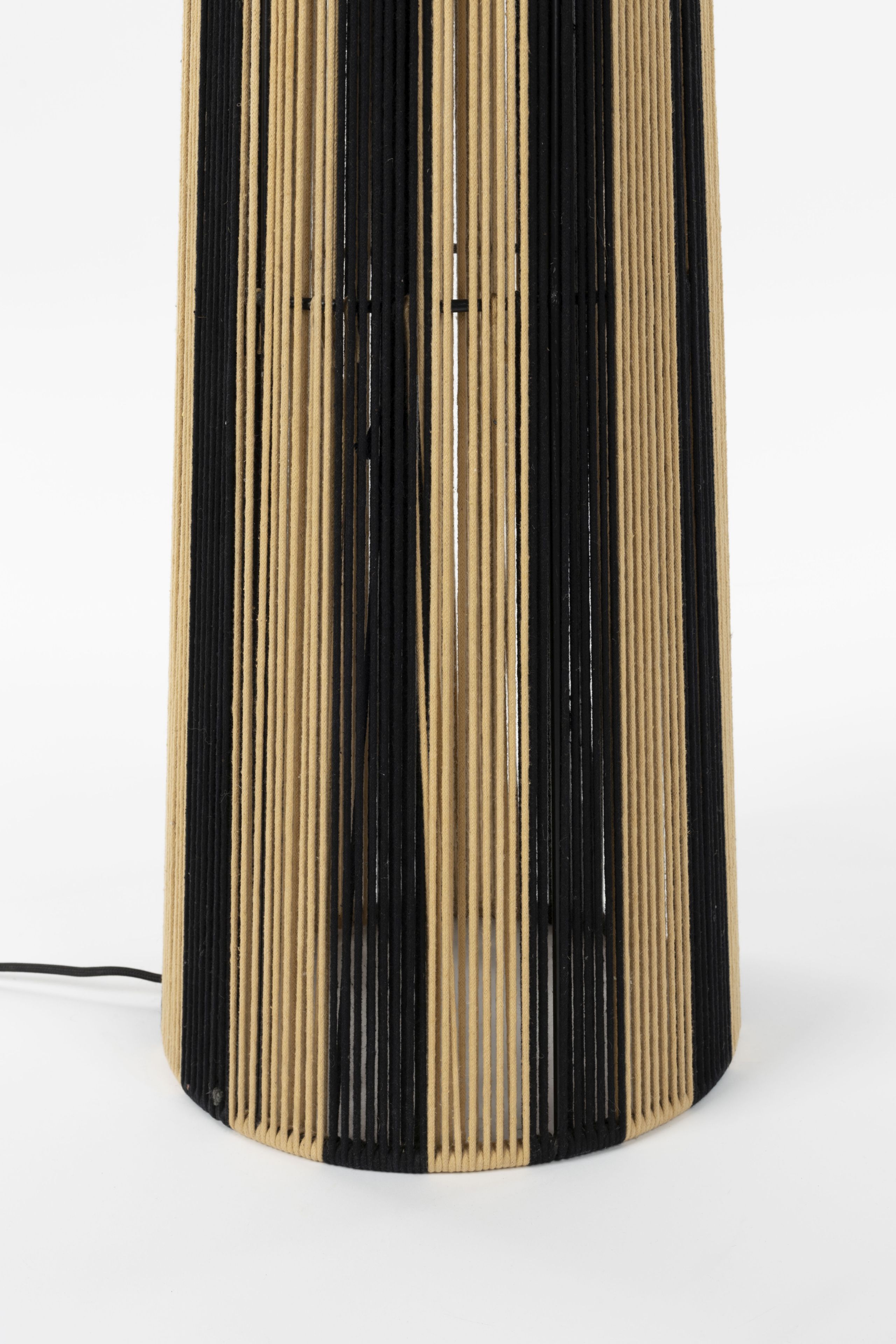Retro Stehlampe Stripe It Up Schwarz Beige