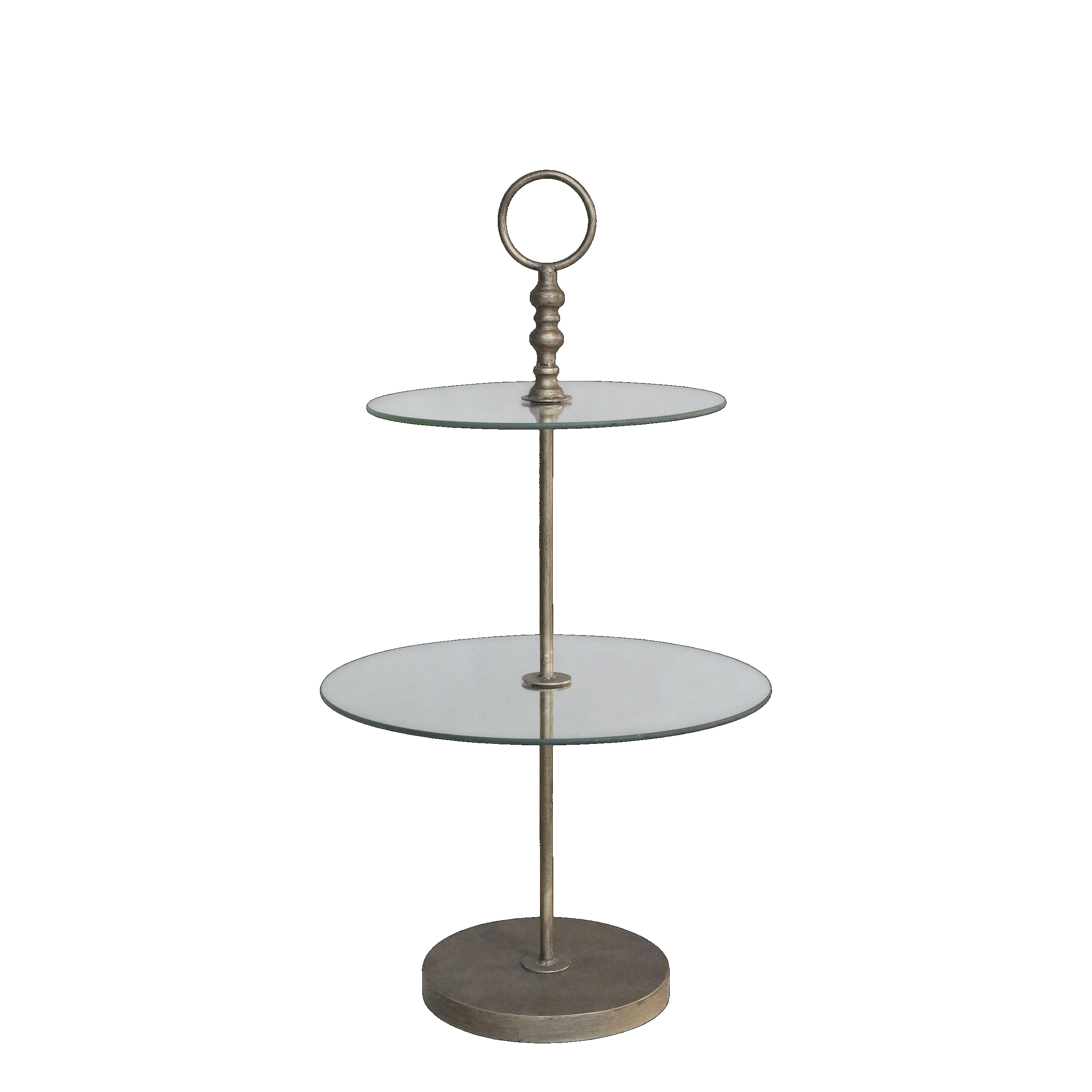 Vintage Etagere Claire Glasböden Antik-Messing 82 cm