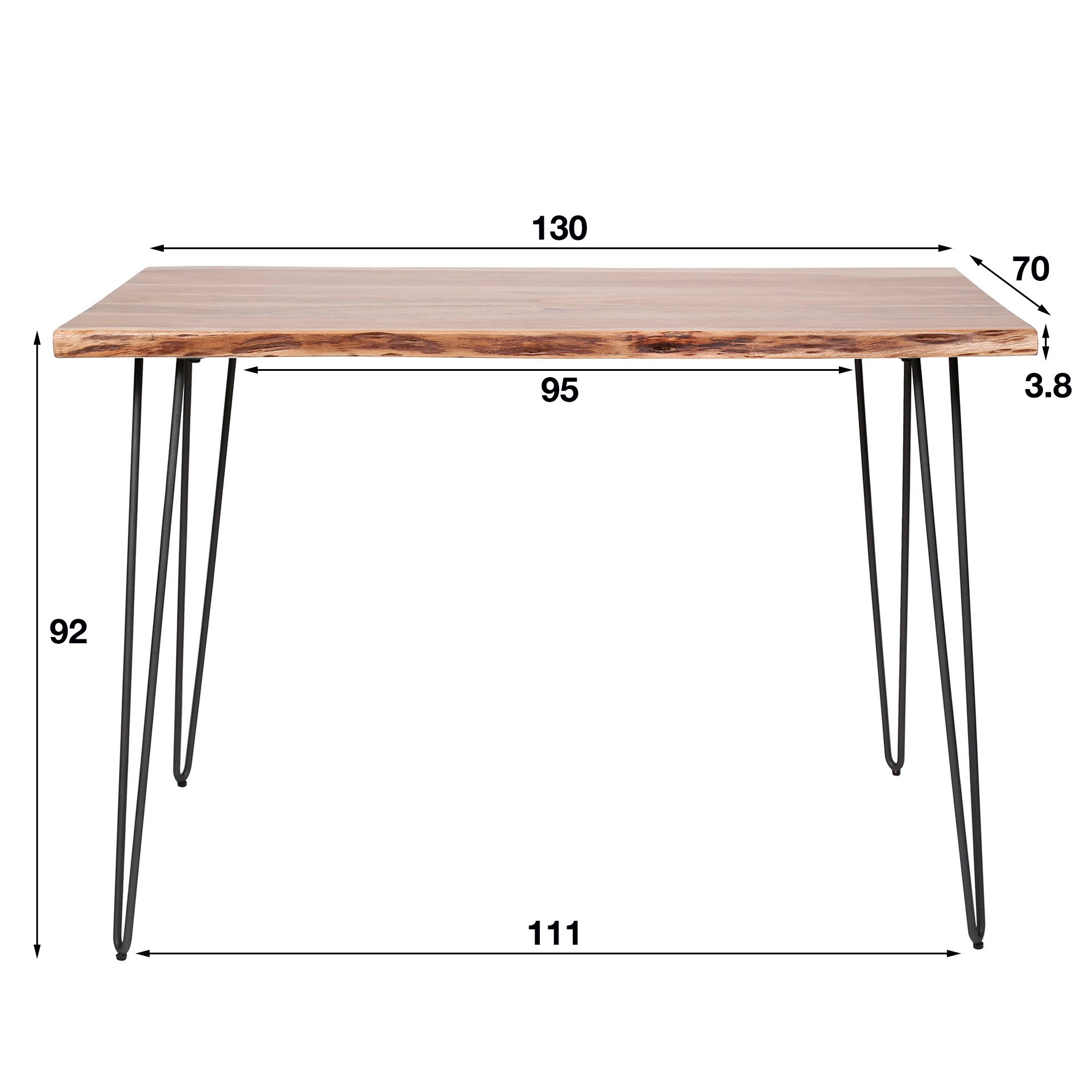 Stehtisch Bartisch Edge Industrial Vintage Baumkante 130/70/3,5