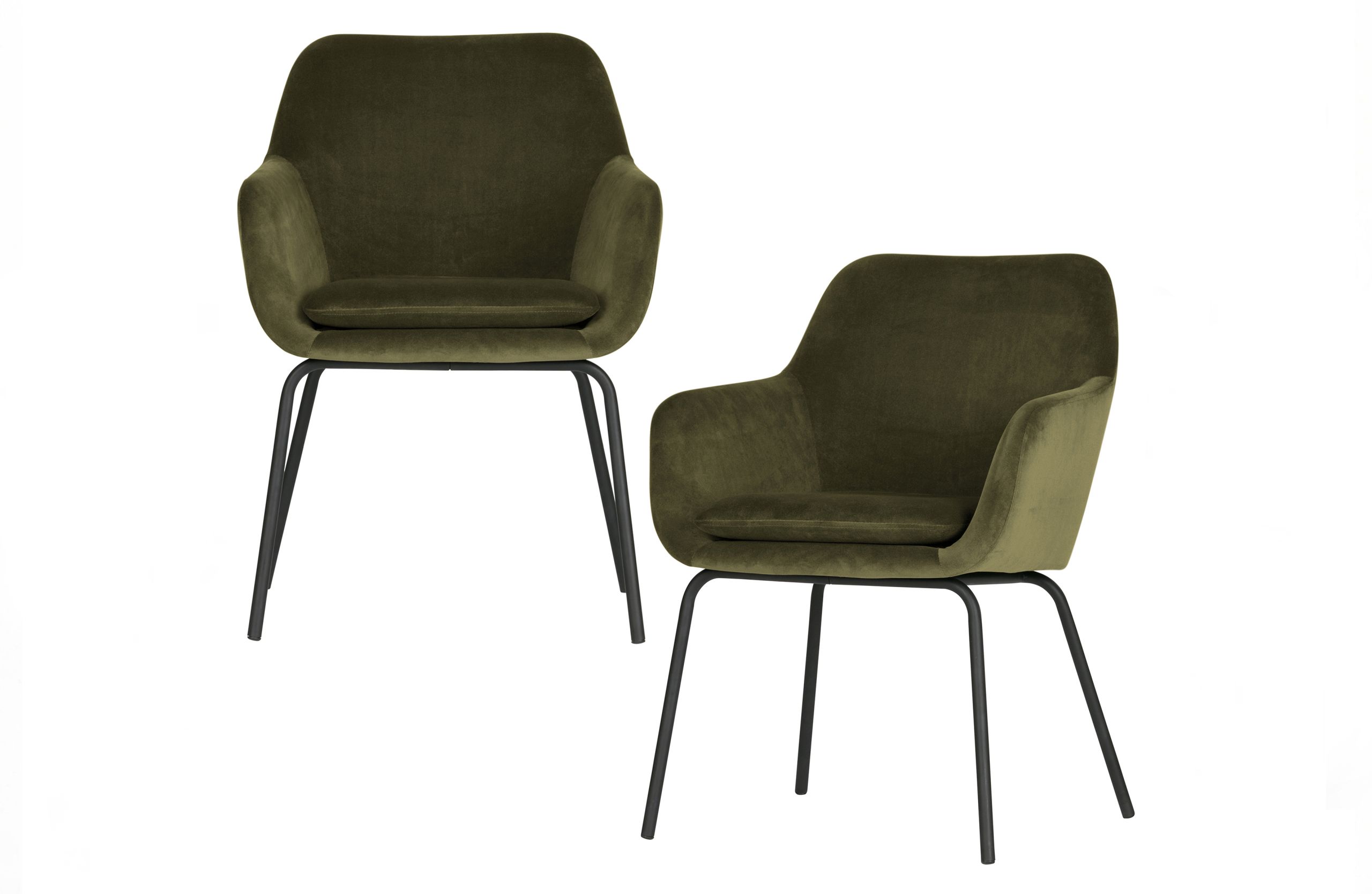 8714713084043 2er Set Esszimmerstuhl Schalenstuhl Velvet Mood Grün