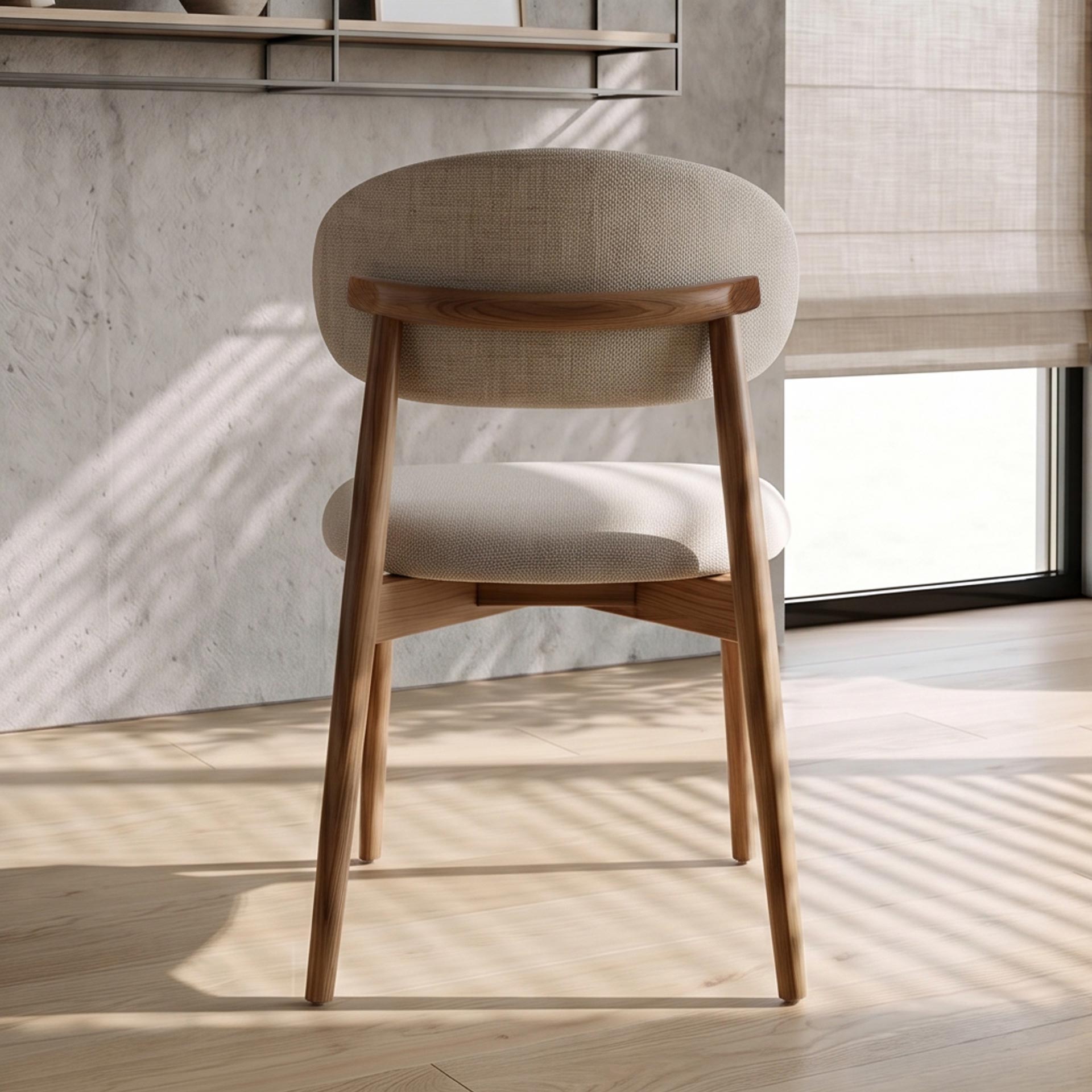 Essgruppe Bari 160 Travertin Metall + 4 Holzstühle Linea