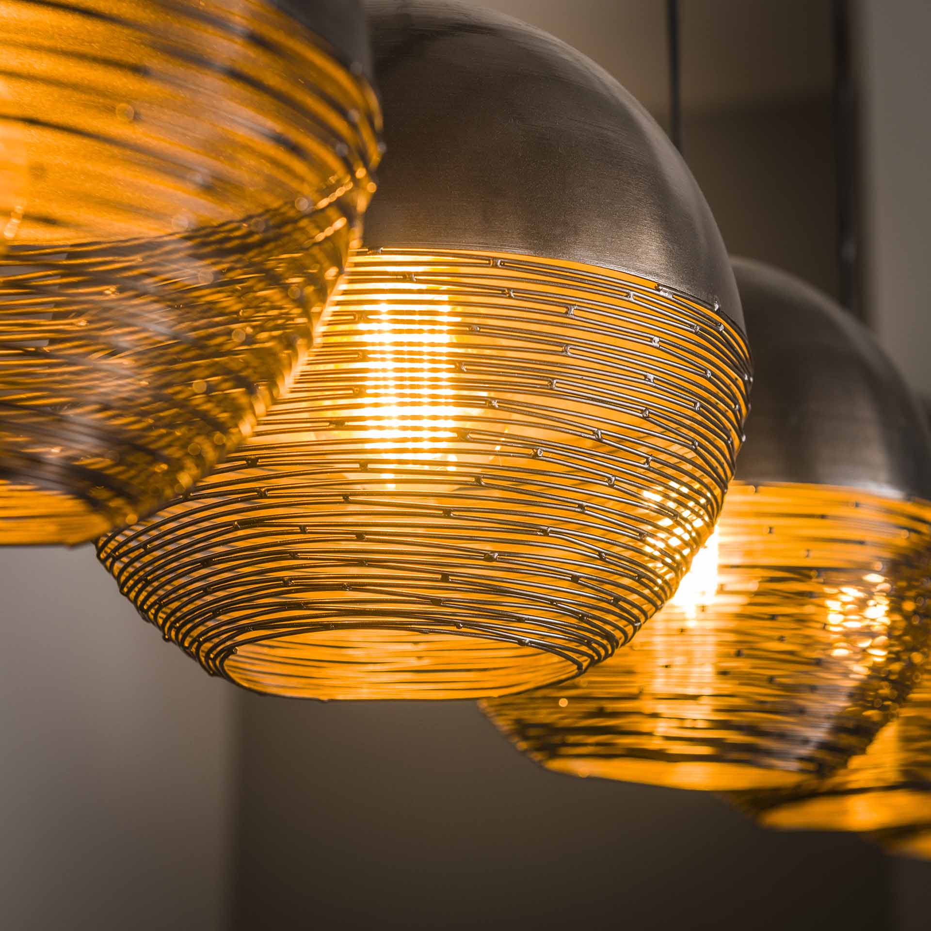 Hängelampe Industrial Metall Hemisphere 5er