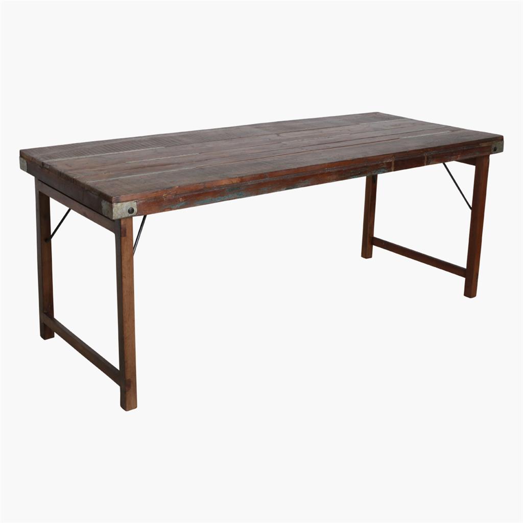 Esstisch Outdoortisch 190/80 cm Markttisch Vintage Klapptisch Braun