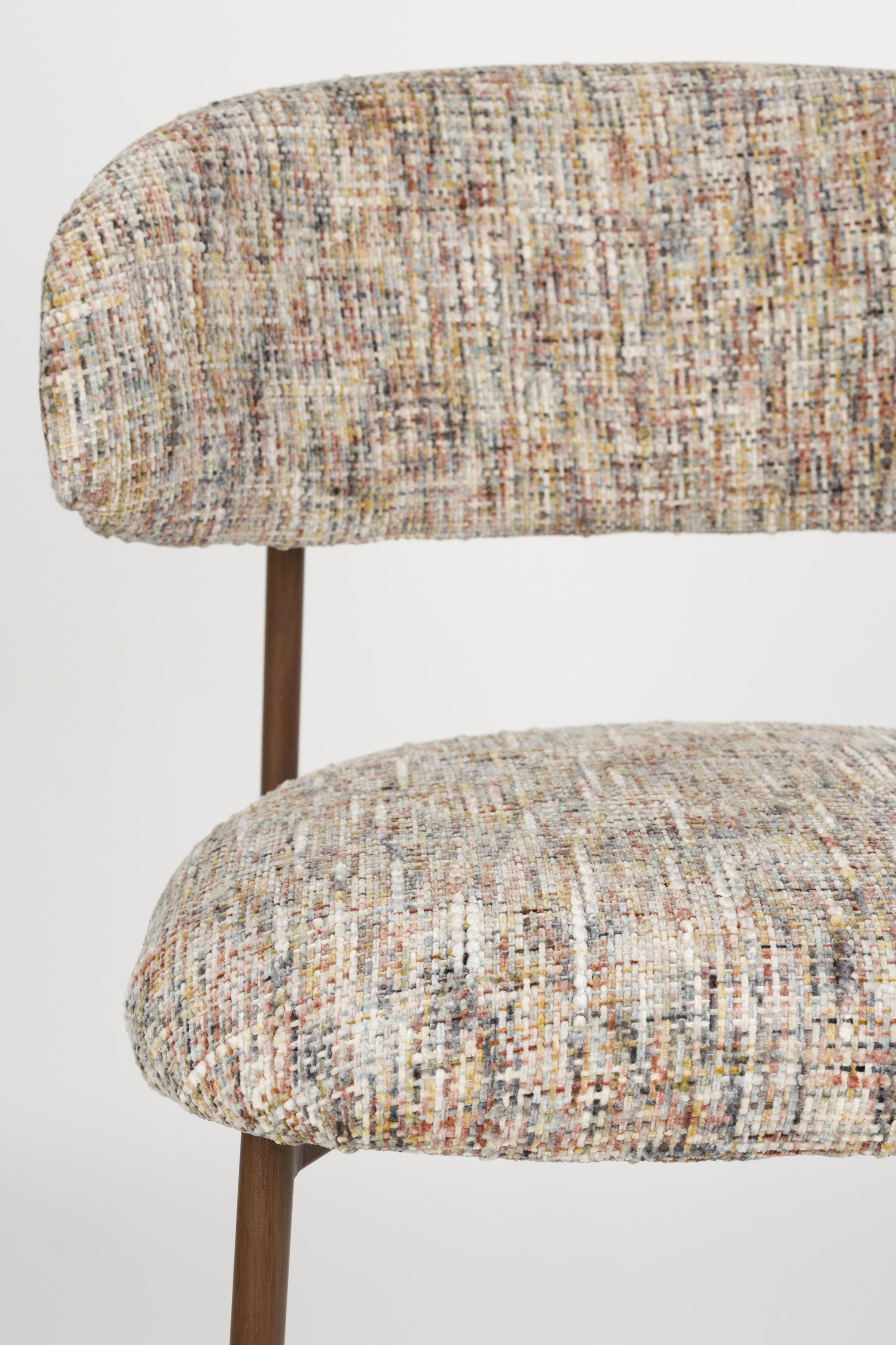 2er Set Retro Barhocker Claes Walnussholzoptik Multicolour