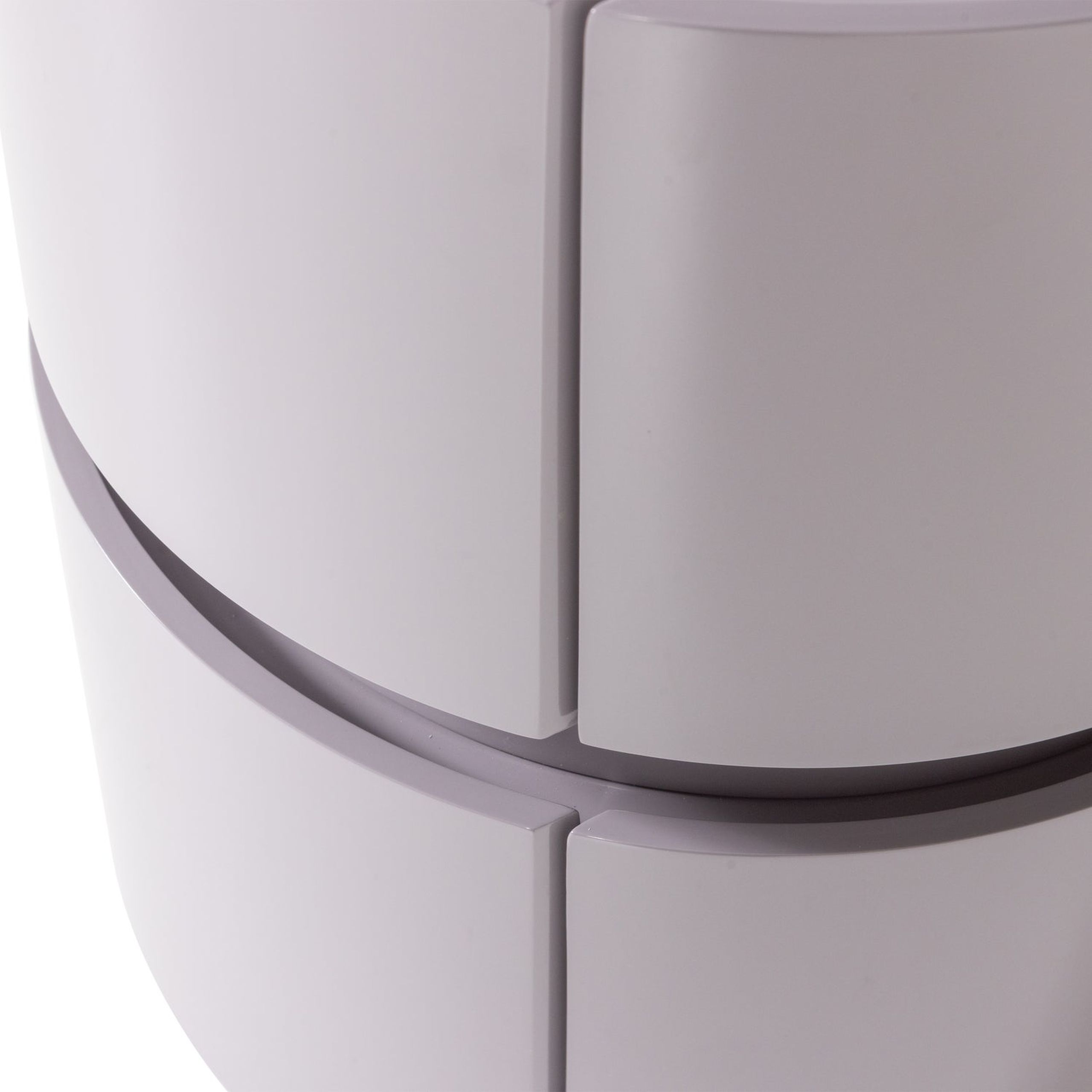 Retro Nachttisch Lunex Rund 2 Schubladen Mauve