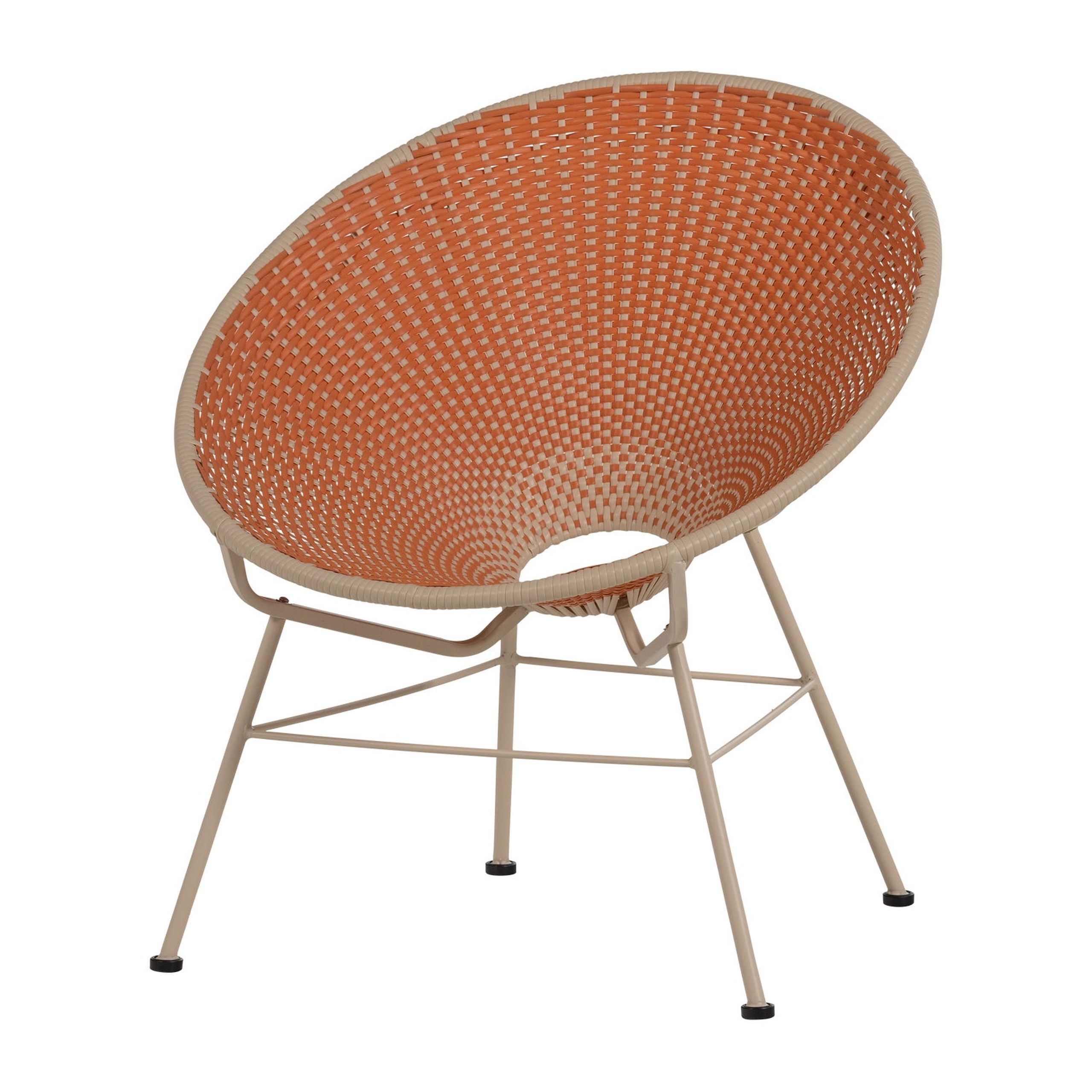 Retro Rattansessel Kazoun PE-Rattan In/Outdoor Orange