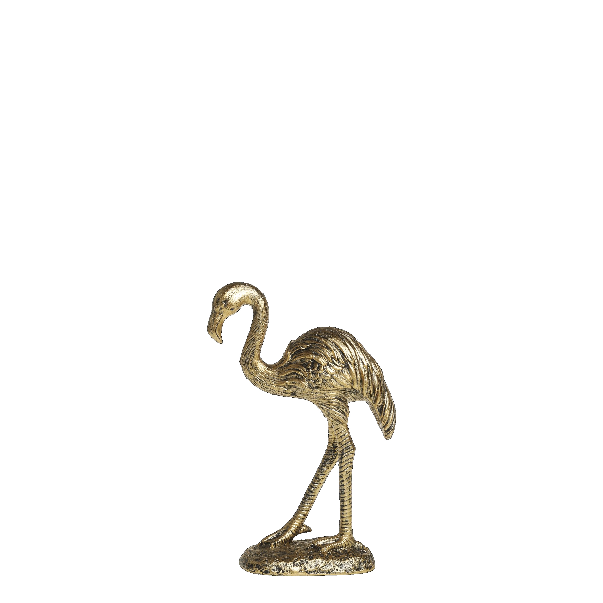 Vintage Dekofigur Flamingo Antik-Gold