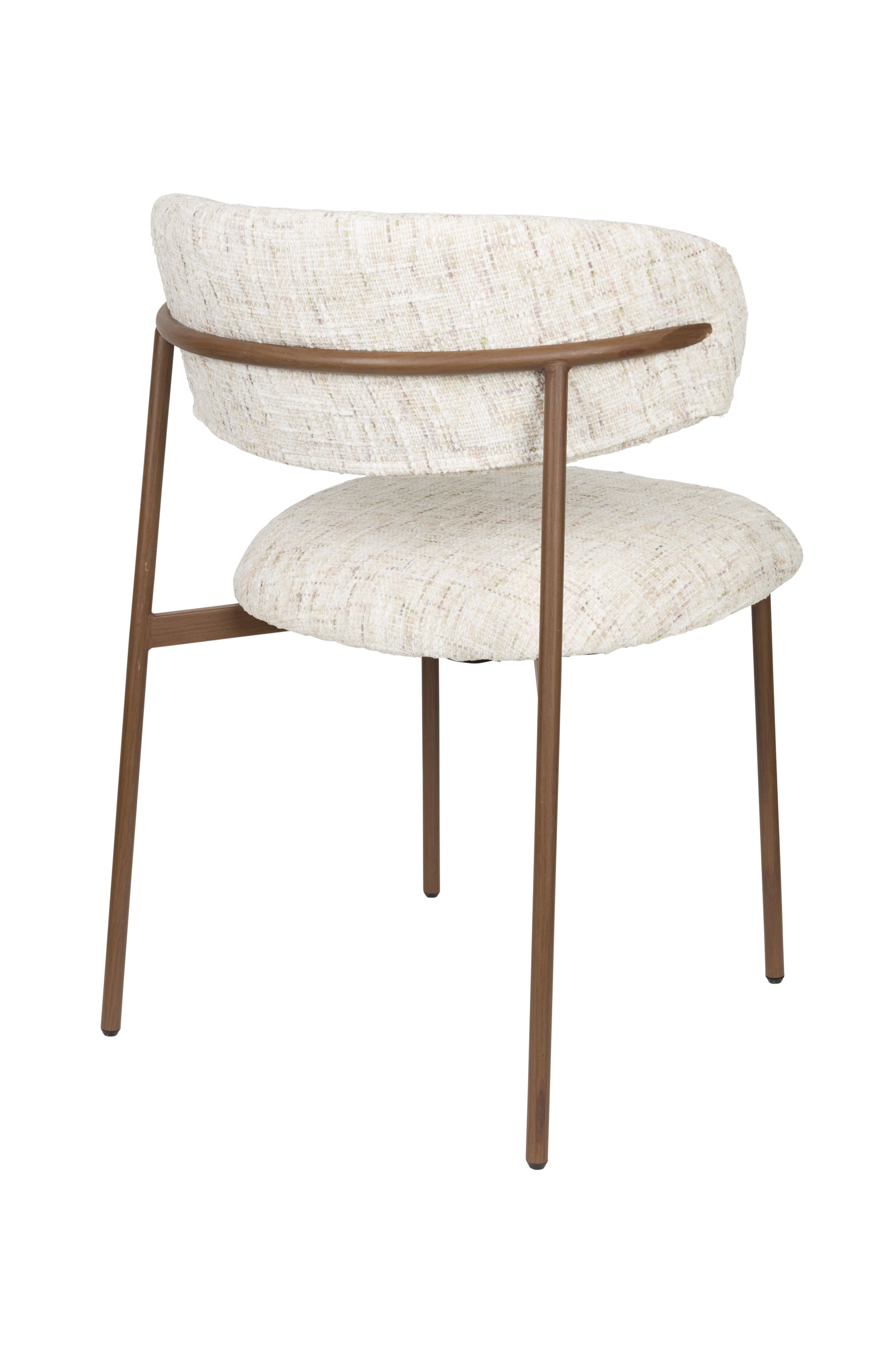 2er Set Retro Esszimmerstühle Claes Walnussholzoptik Off-White