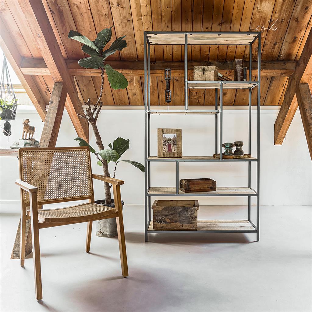 Esszimmerstuhl Armlehnstuhl Nova Teak Rattan Wiener Geflecht