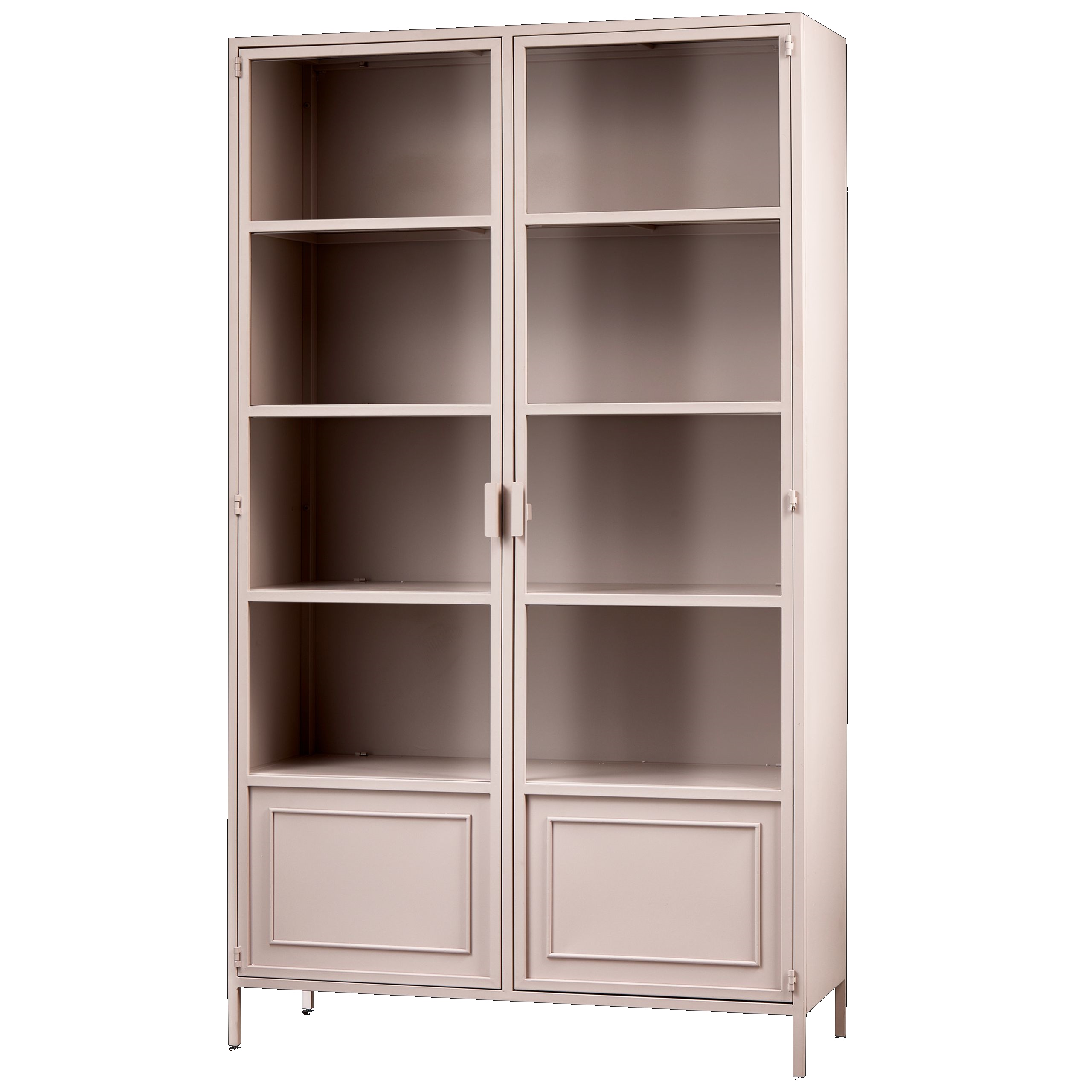 Vitrinenschrank Kabinett Ronja Vintage Metall Zartrosa 