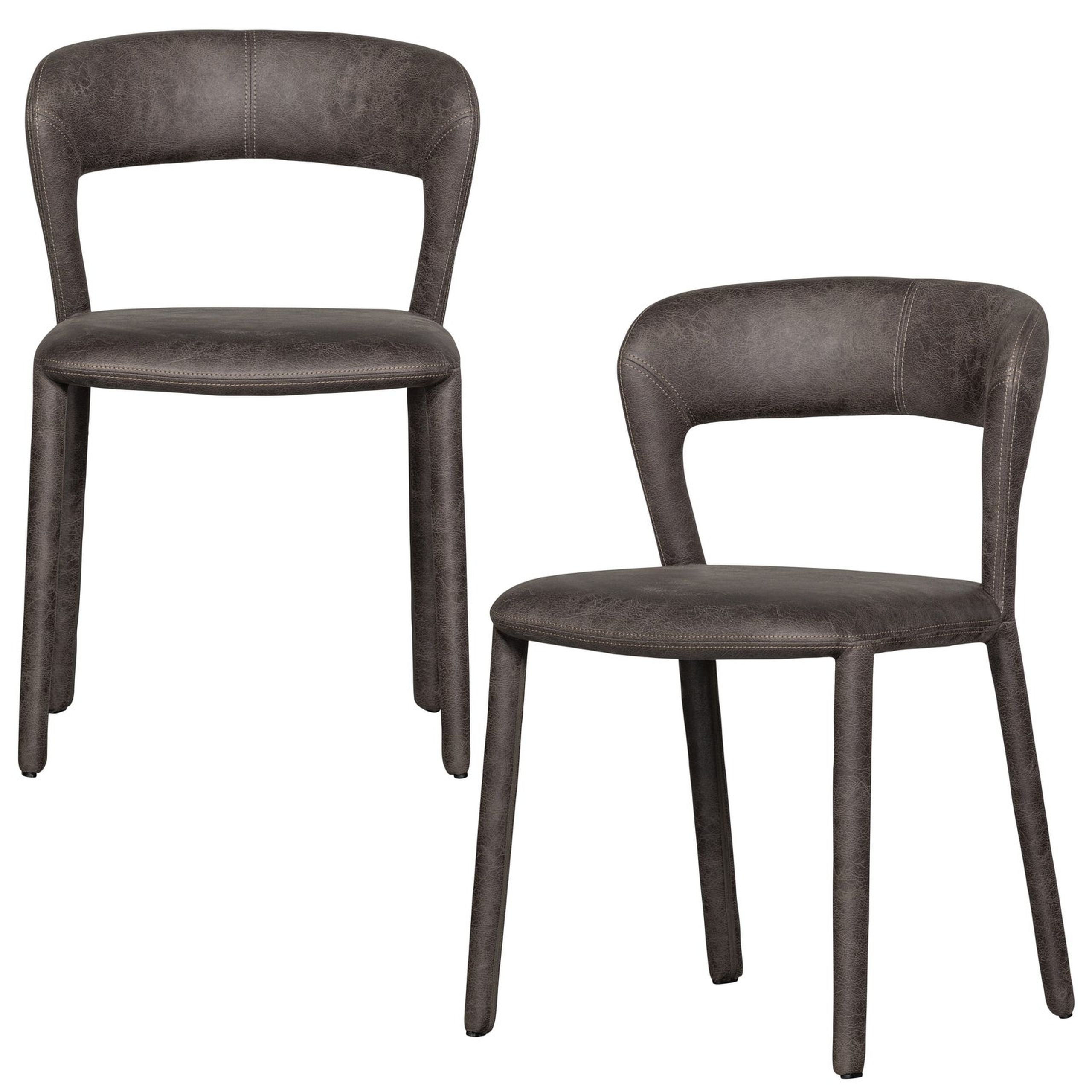 Retro Esszimmerstuhl Lederstuhl Noble Komplettbezug Kunstleder Anthrazit Retro Esszimmerstuhl Lederstuhl Noble Komplettbezug Kunstleder Anthrazit