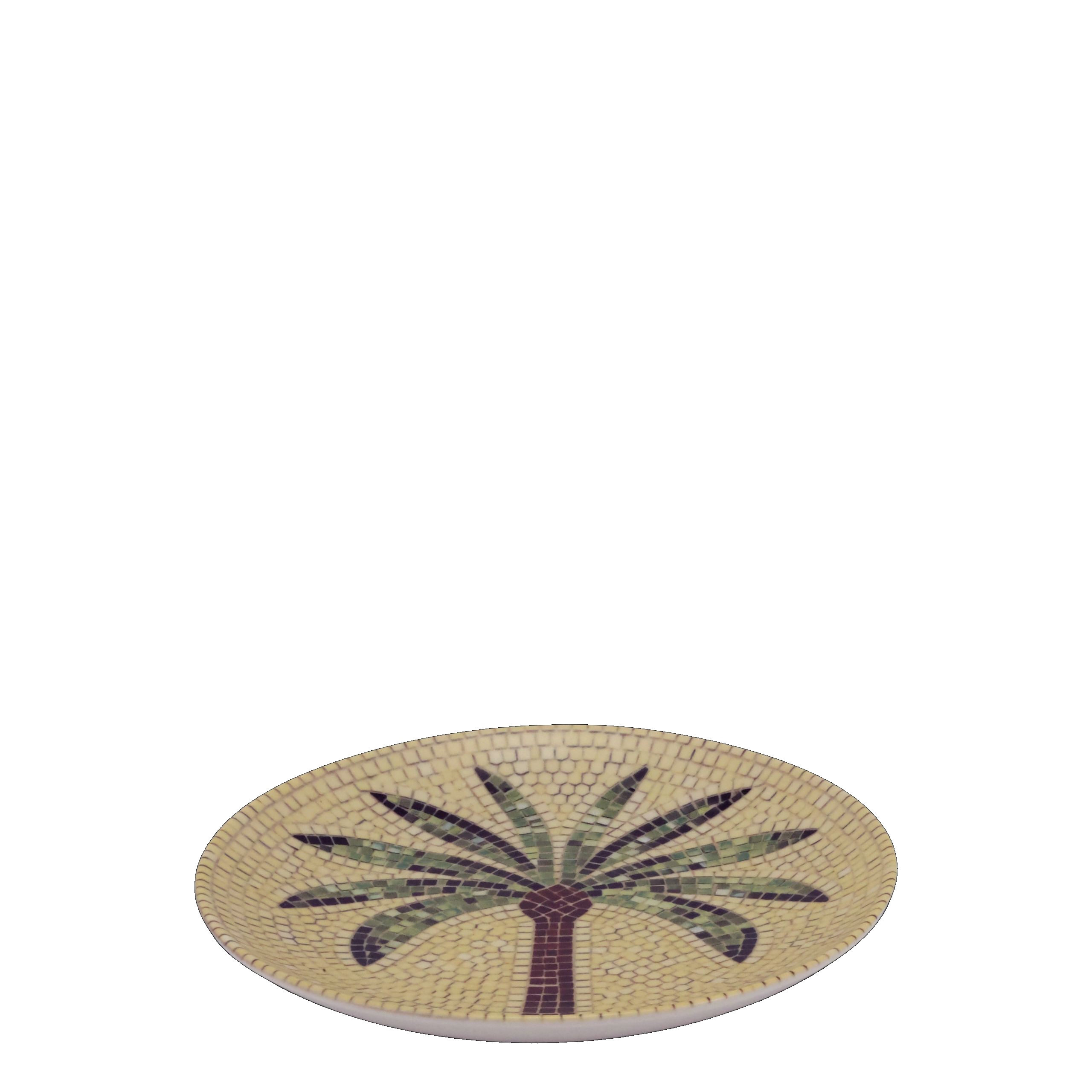 Mediterranes Mosaik Tablett Teller Steingut Chartres Palme