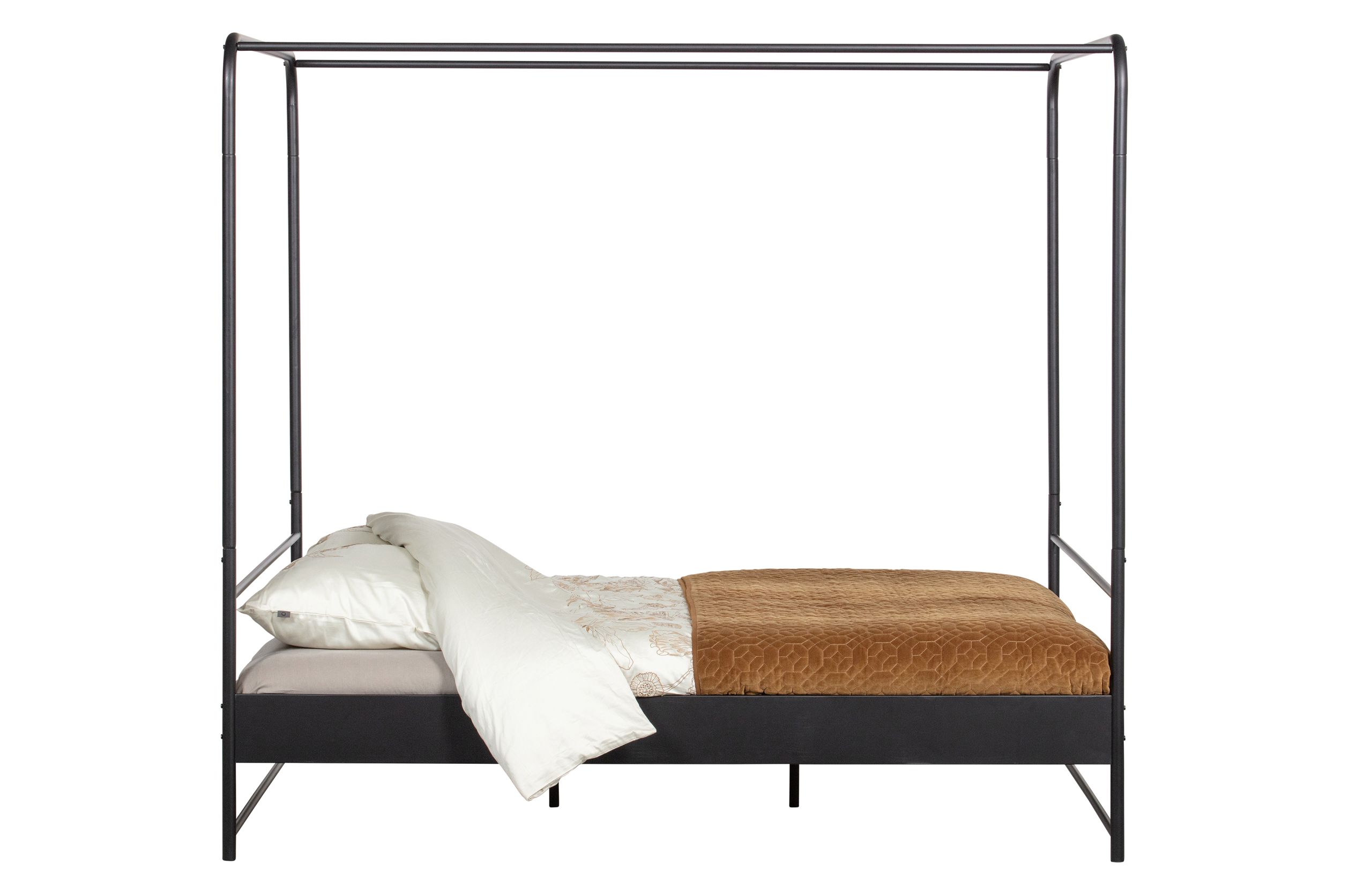 8714713118465 Industrial Himmelbett Metallbett Koje Schwarz Metall 160