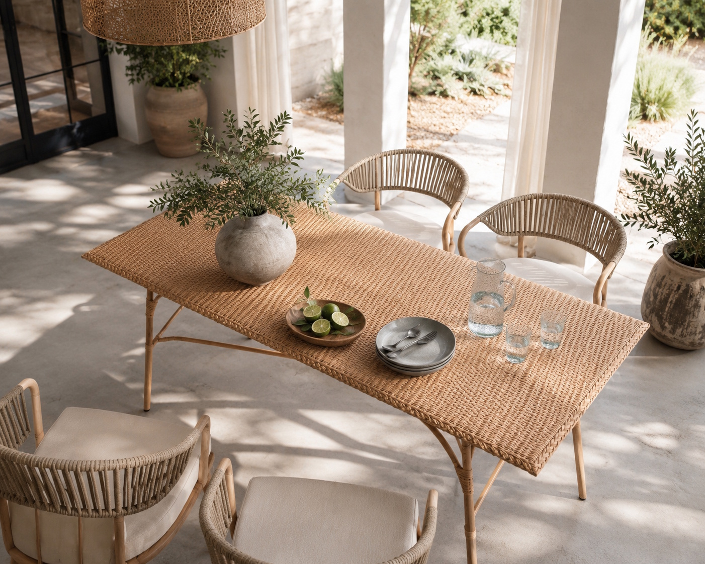 Outdoor Esstisch 210/100 Cabana PE-Rattan/Alu  