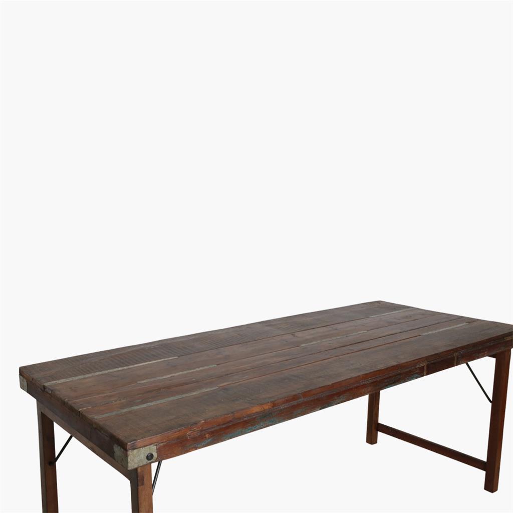 Esstisch Outdoortisch 190/80 cm Markttisch Vintage Klapptisch Braun